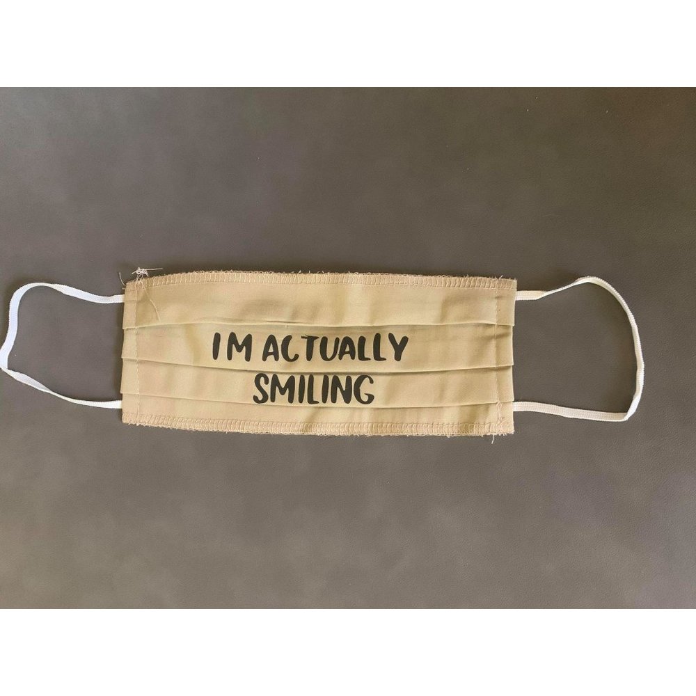 NUDE FACE MASK WITH WORDS